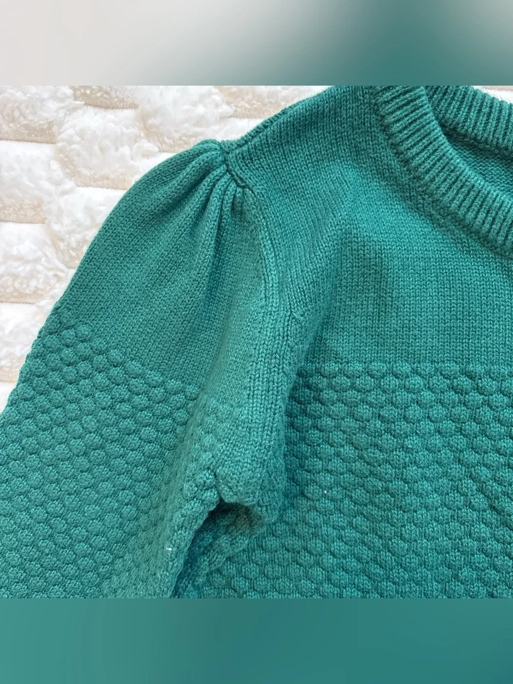 Gymboree Bubble Stitch Girls Sweater Size 12 Plaid Bow Detail Knit Holiday